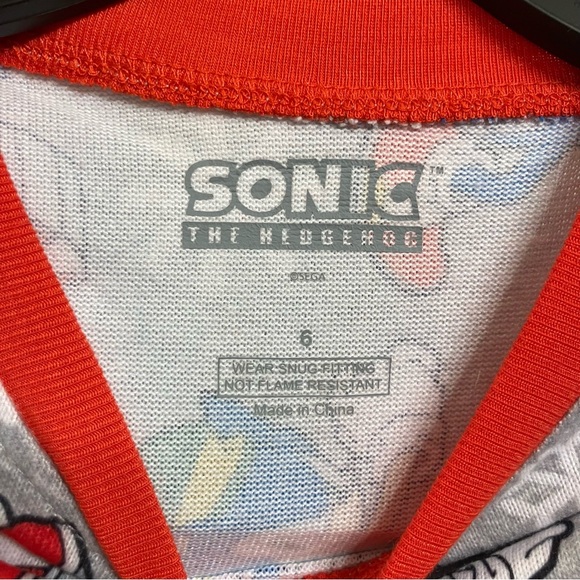 Sonic the Hedgehog Boys Christmas Snowflake Pajama Shirt & Pant Set Size 6 - NEW - Picture 3 of 6